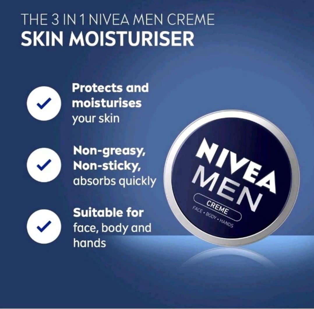 NIVEA MEN Crème Moisturiser 150ml Face, Body and hand Cream 150ml. Made in Germany